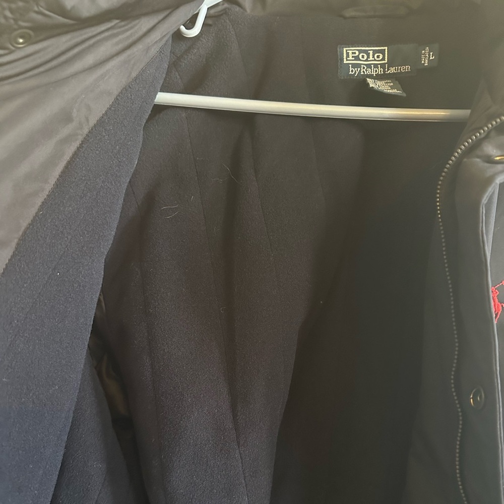Polo Ralph Lauren Men’s Navy Blue Fleece Lined Coat size Large - Picture 3 of 11